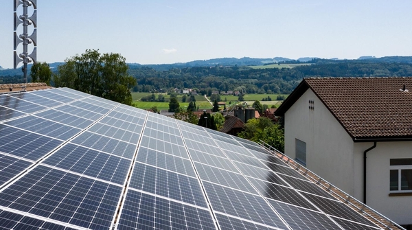 Solaranlage und Energiesteuerung auf Schulhaus in Aeschi.