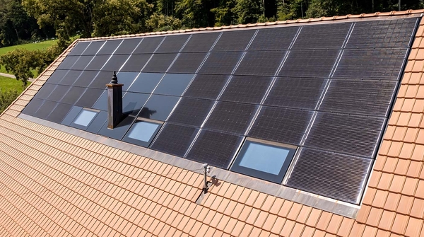 Solaranlage und Stromspeicher für Einfamilienhaus in Brüttelen.